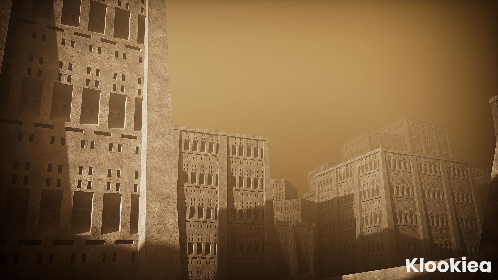 Blender artwork of a concrete city
