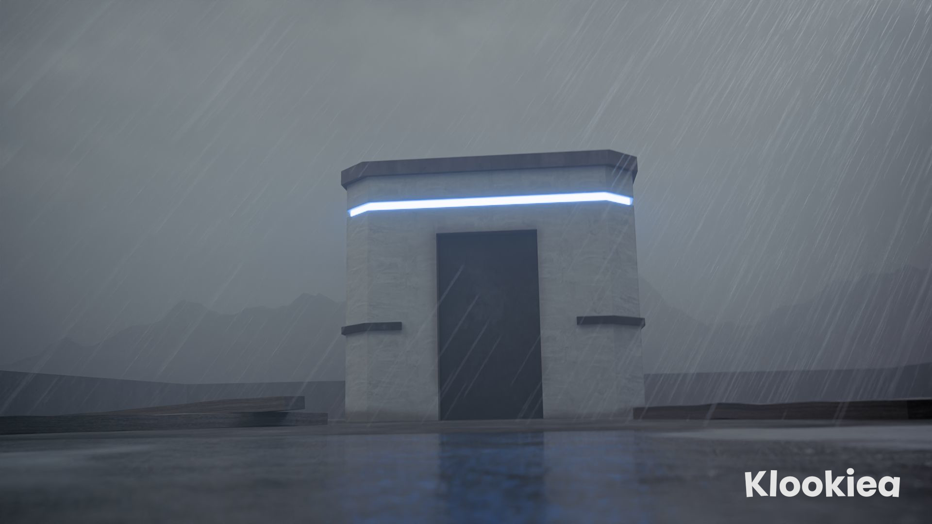 Blender artwork of a rooftop scene